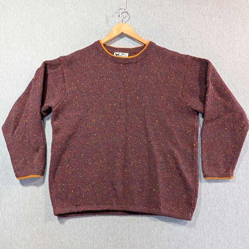 Vintage Woof Designs Wool Sweater Men's XL Colourful Heavy Made In Canada